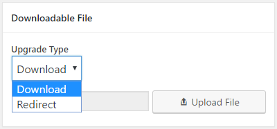 Form for uploading a content upgrade file